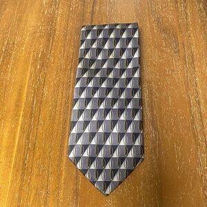 Lanvin Geometric Black and Gold Tie